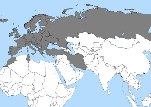 mapa con zonas afectadas por carta verde